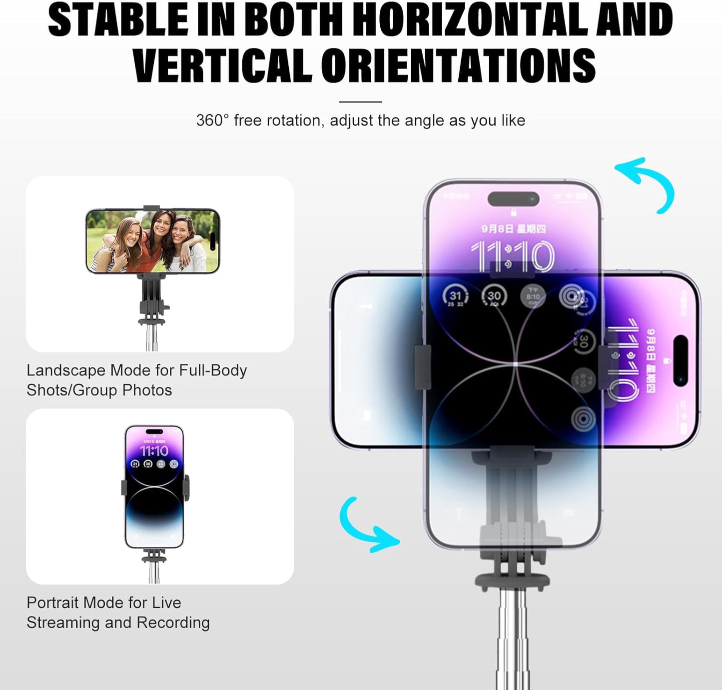 3 in 1 Bluetooth Remote Control Tripod Selfie Stick