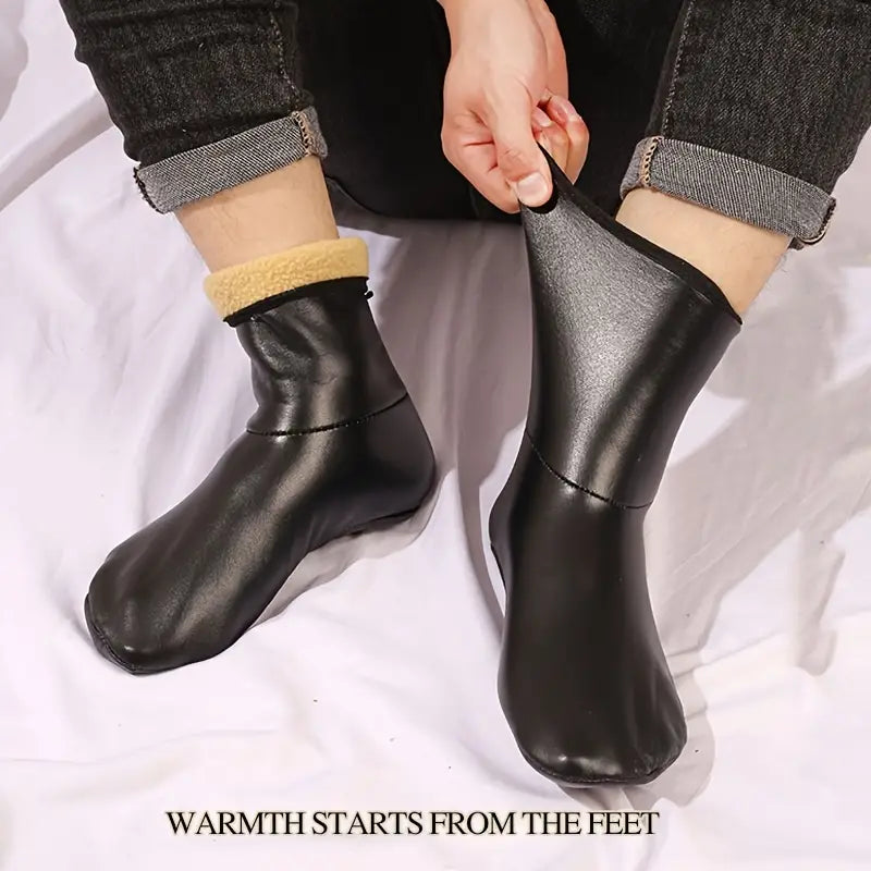 Leather Warm Socks