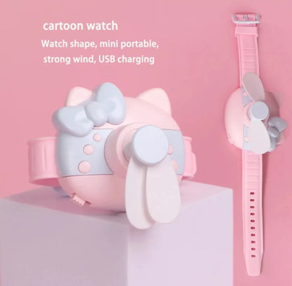 Portable Cartoon Cute Watch Fan