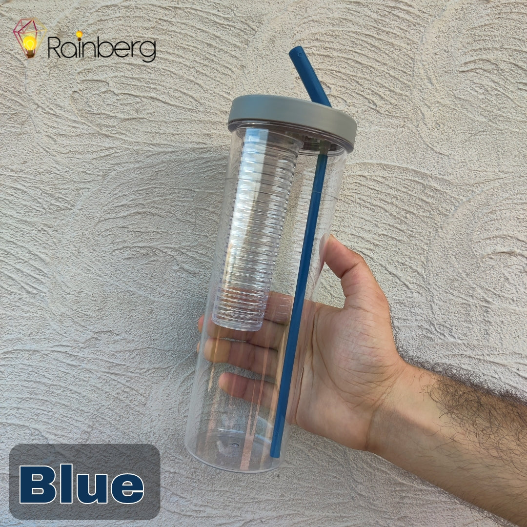 Water Bottle 800ml - with Straw